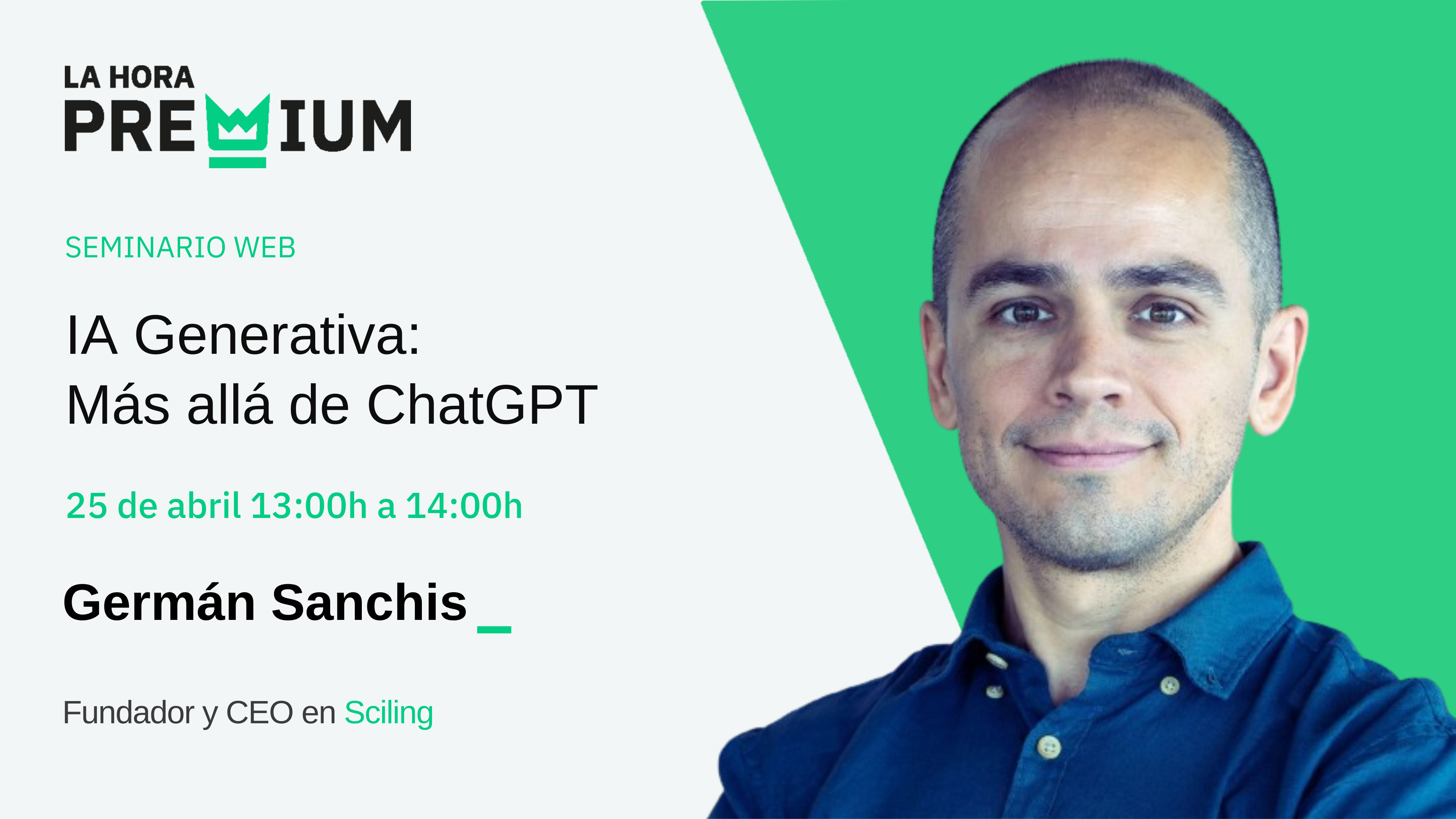 Germán Sanchis hablará en la Hora Premium acerca de la «IA Generativa: más allá de ChatGPT»
