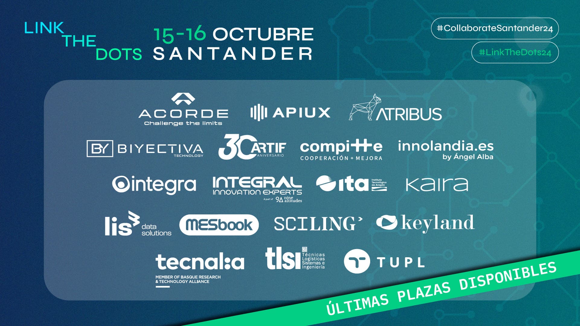 El Collaborate Santander 2024 ultima su cartel de patrocinadores tras reunir a una veintena de empresas y centros tecnológicos