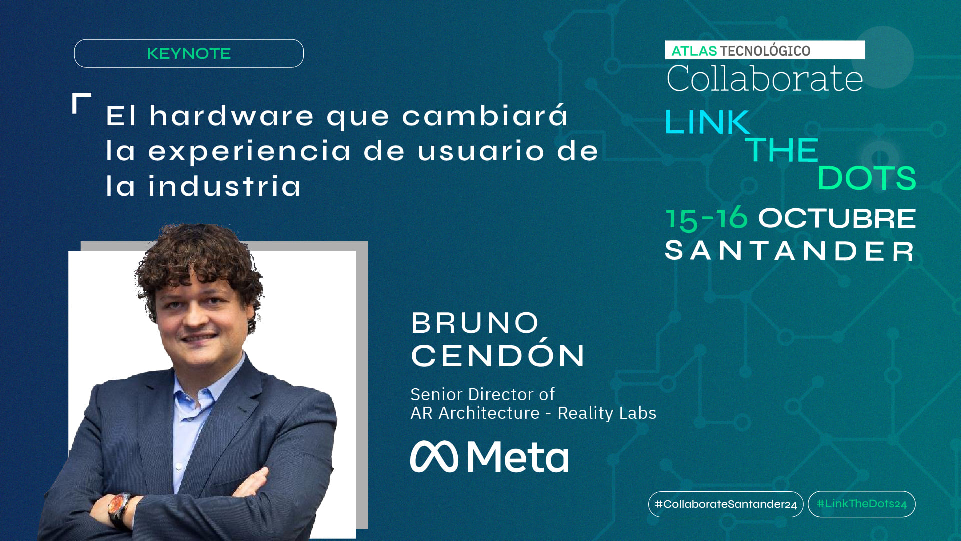 Bruno Cendón, de Meta, hablará en el Collaborate 2024 del hardware que cambiará la experiencia de usuario en la industria