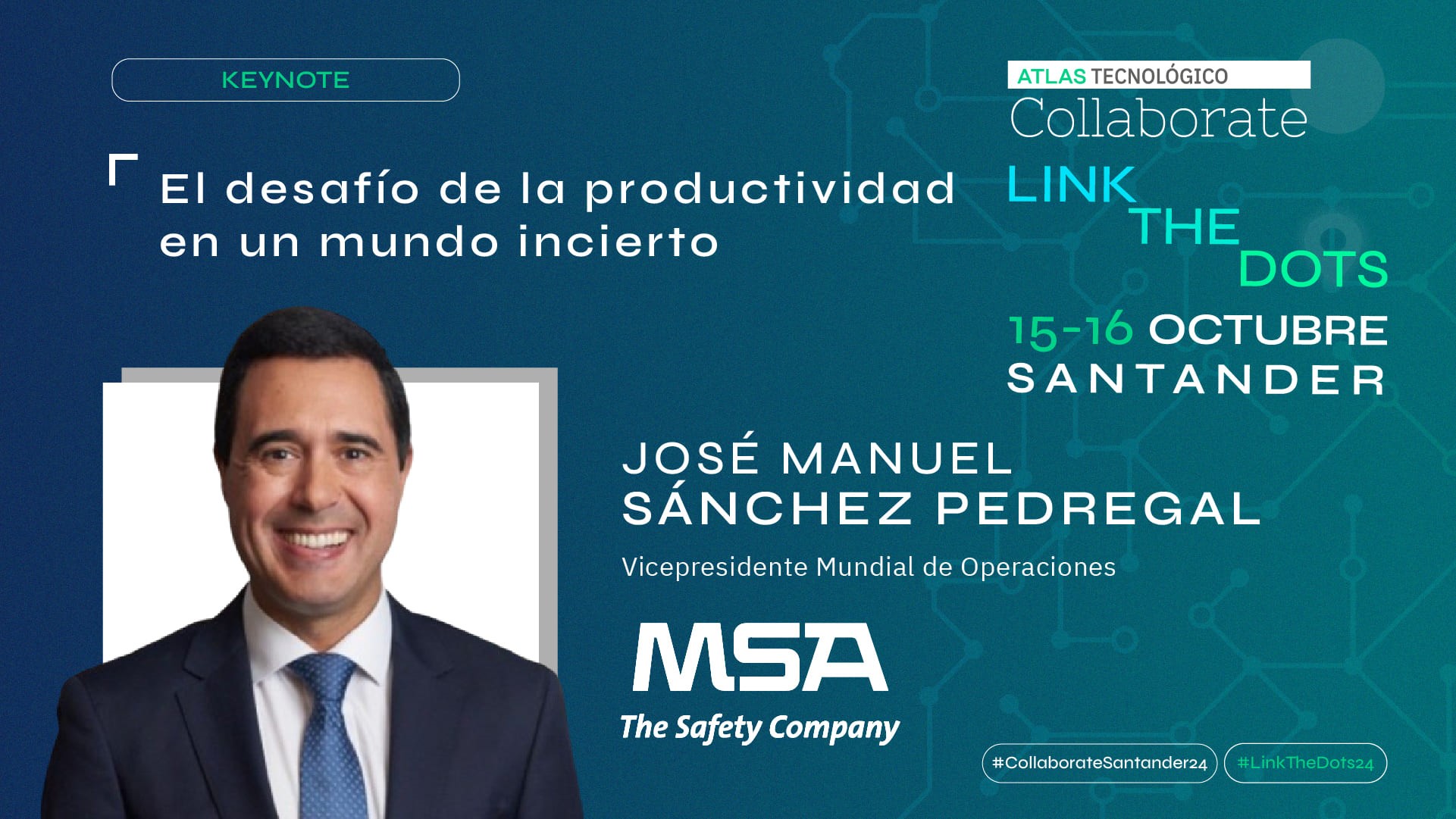 Sánchez Pedregal abordará «el desafío de la productividad en un mundo incierto», en el Collaborate Santander