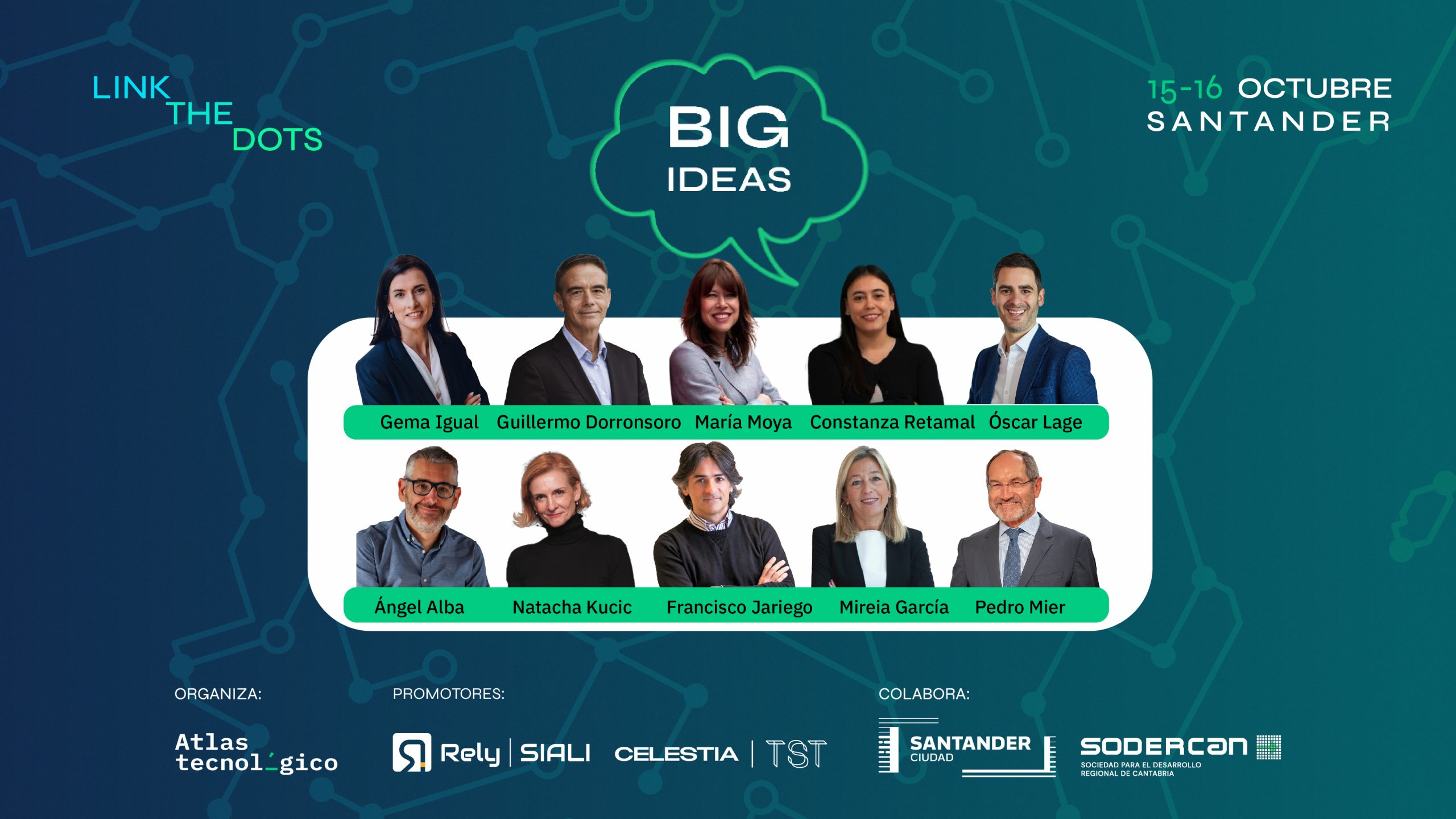 La alcaldesa Gema Igual, Pedro Mier, Dorronsoro y Natacha Kucic, entre los 10 ponentes de las Big Ideas del Collaborate Santander