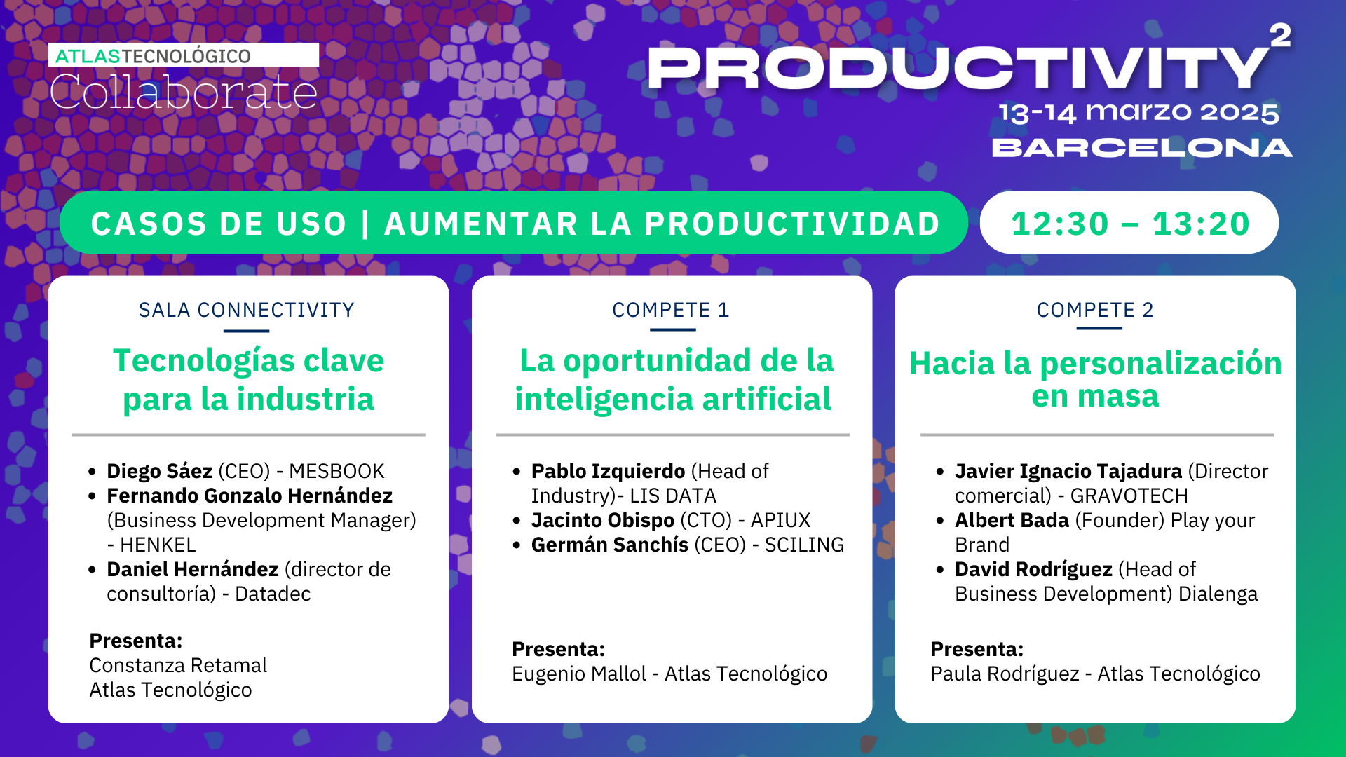 Personalización en masa, IA y tecnologías 4.0. como vehículos para aumentar la productividad en el Collaborate Barcelona 2025